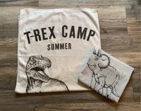 H&M Dino Kissenbezug 80x80 cm und Badetuch Organic Cotton grau Nordrhein-Westfalen - Leopoldshöhe Vorschau