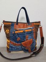 Damen-Handtasche– Echtleder -  Jeans Braun -blau Niedersachsen - Rinteln Vorschau