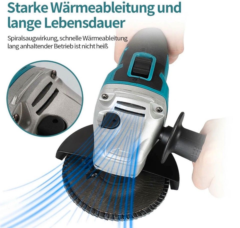 Akku Winkelschleifer 18V Trennschleifer für Makita 125mm in Bebra