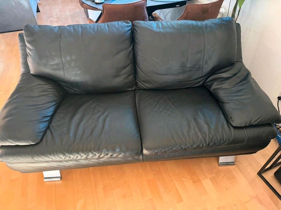 Sessel, 2er Couch, 3er Couch Echtleder schwarz Italsofa in Ulm