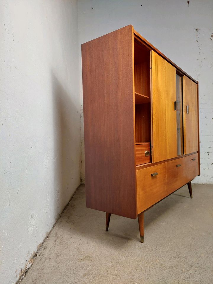 Vintage Highboard Kommode Holzschrank 60er 70er DDR Retro in Leipzig