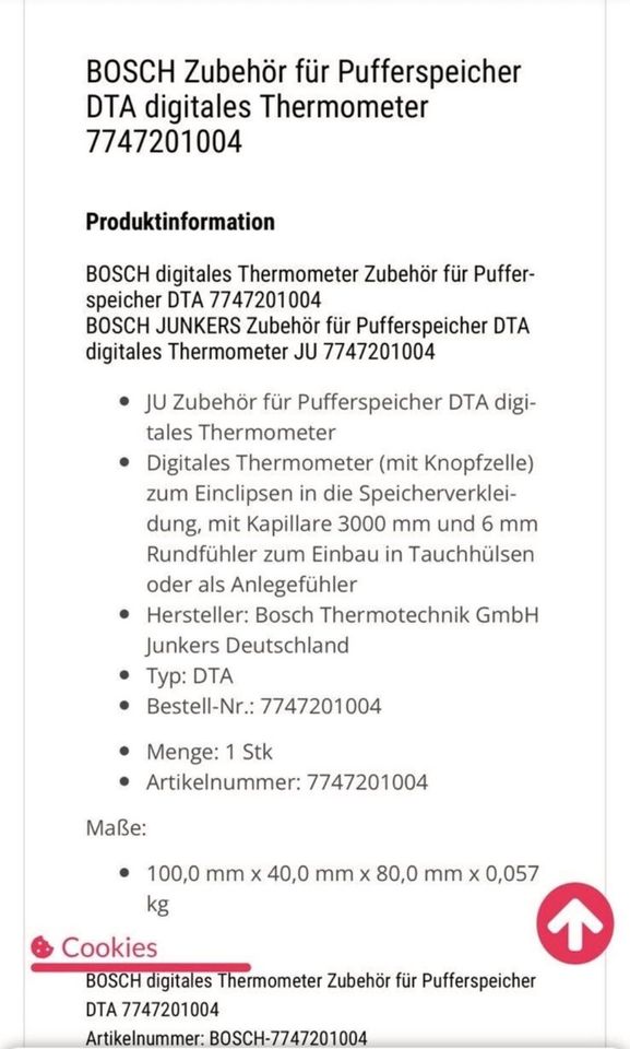 Bosch, 7747201004,Digital-Thermometer DTA0-120, neu in Berlin