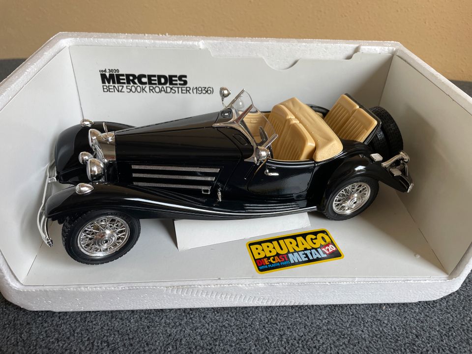 Bburago: Mercedes Benz 500K Roadster (1936),OVP, Code 3020, 1:20 in Ebermannstadt