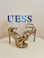 Guess Sandalen mit Absatz Größe 35 Nude Gold 10,5cm Glitzer Mitte - Wedding Vorschau