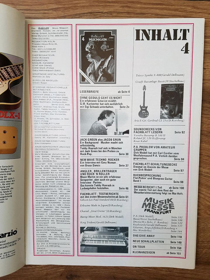 Zeitschrift Fachblatt Music Magazin  April 1981 in Lindhorst
