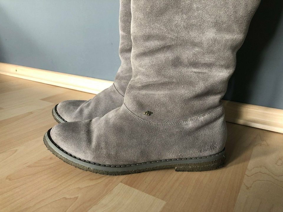 Boxfresh Winterstiefel Yendis Fake Fur grau Gr 38 gefüttert Leder in Mainhausen