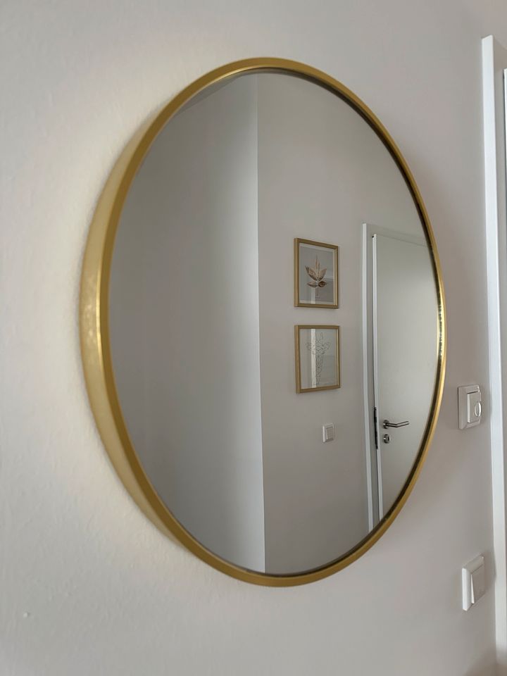 Runder Wandspiegel aus Metall - Gold | Spiegel Boho in Dresden