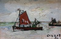 Gemälde Fischerboote Impressionismus Bonn - Tannenbusch Vorschau