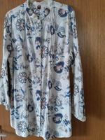 Longbluse Baumwolle mit floralem Muster in blau/beige Bayern - Sonthofen Vorschau