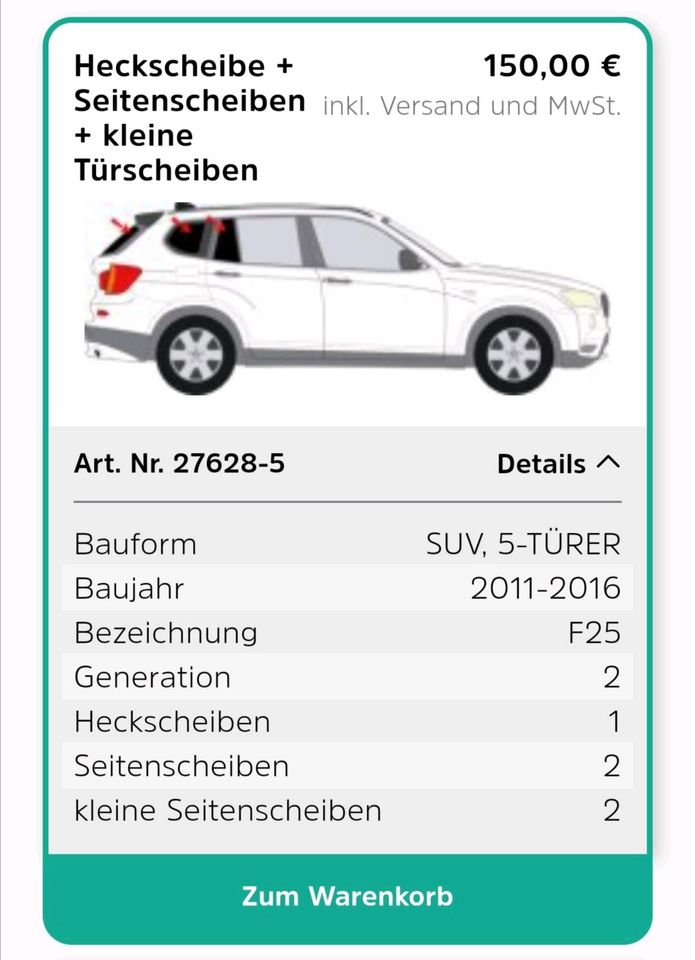 Autoscheiben Tönung BMW X3 (Solarplexius) in Bensheim