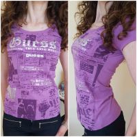 Neu! ❤ GUESS T-Shirt S/M lila silber Strass Steine edel Shirt Top Baden-Württemberg - Ravensburg Vorschau