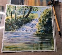 Aquarell Bild selbstgemalt Maße 30x28* Stromschnelle  Natur Rostock - Evershagen Vorschau