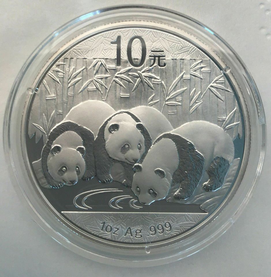 1 oz Silber China Panda 2013 ST/BU, 10 Yuan, Original Kapsel, TOP in Olsberg