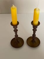 Vintage Messing Kerzenständer 1920 Barock Art Deco mit gelben Ke Düsseldorf - Flingern Nord Vorschau