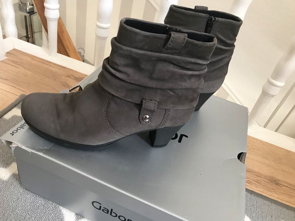 Gabor Stiefeletten Ankle Boots 39 Anthrazit Grau Nubuk in Herdorf