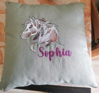 Besticktes Kissen mit Pferd und Name Sophia Bayern - Markt Schwaben Vorschau
