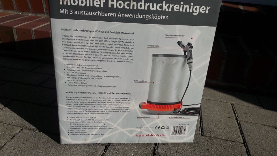 X4 Tools mobiler tragbarer Hochdruckreiniger Outdoor Freizeit in Südbrookmerland