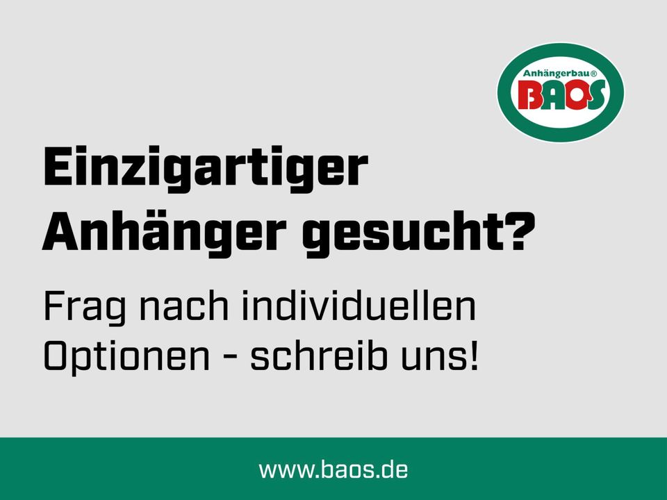 ⭐ BAOS Drehschemelanhänger Pkw Anhänger Hochlader Plane Kipper Maschinentransport Plattform Bordwände Transportanhänger in Großenkneten