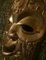 Riesige Afrikanische Maske Figur Holz Gold Elfenbeinküste Rahaus Berlin - Charlottenburg Vorschau