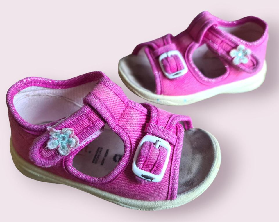Superfit Stoff Sandalen,  Größe 21, pink, Lederfußbett in Selb