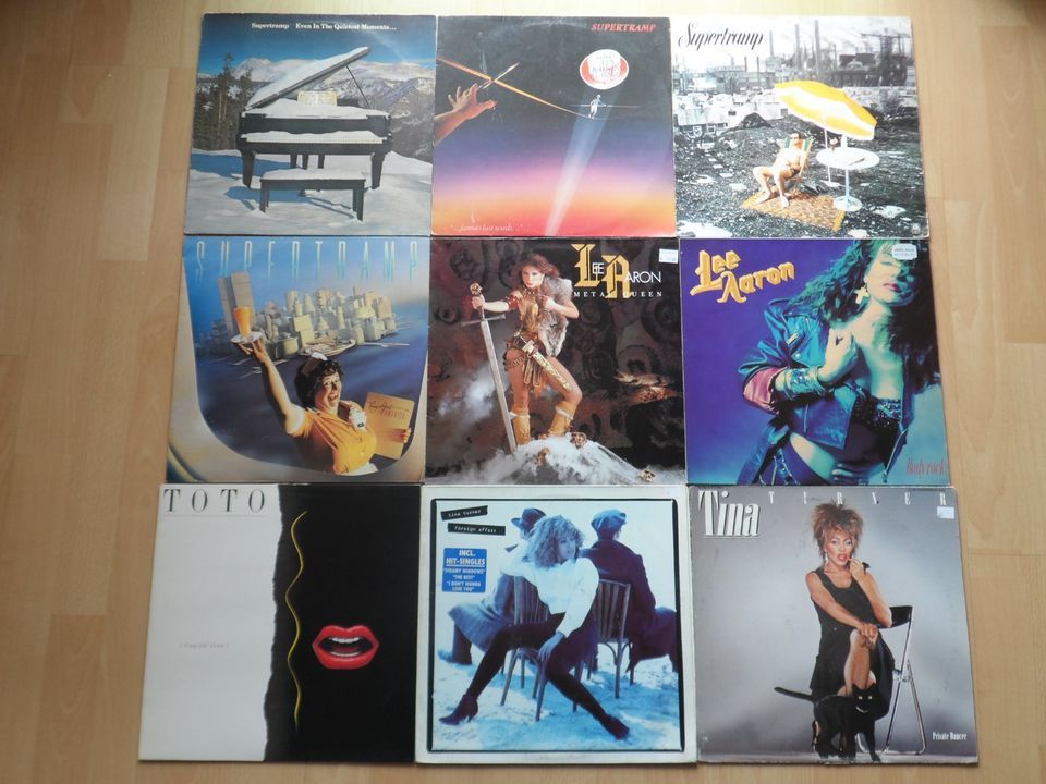 (10) 9 LP`s Supertramp, Lee Aaron, Toto, Tina Turner in Ludwigshafen