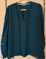 Langarm Bluse Orsay | Größe 42 | Petrol mit Häkeldetails Hessen - Groß-Gerau Vorschau