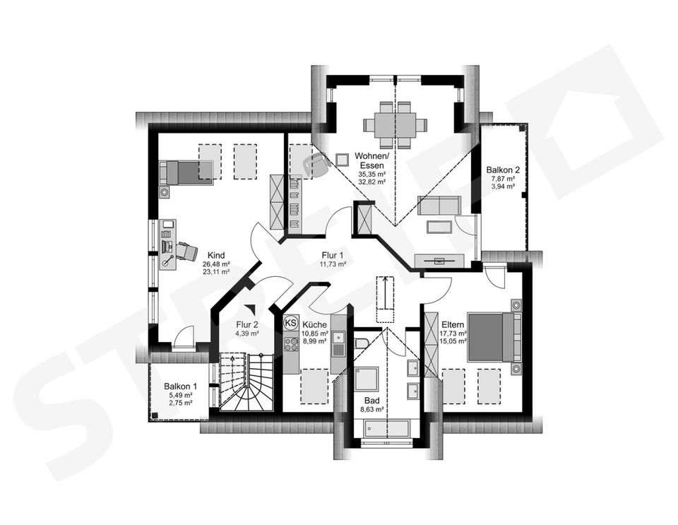 Geräumiges Generationenhaus mit PV-Anlage inkl. Grundstück -  *** schlüsselfertig *** in Denklingen