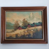 Um 1900 Acrylbild auf Leinwand mit Bergmassiv signiert Hessen - Ober-Ramstadt Vorschau