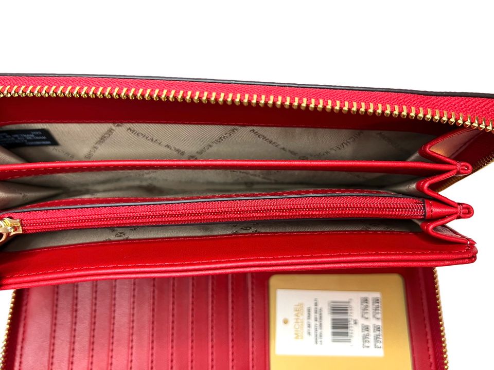 Michael Kors MK Jet Set Geldbörse Portmonee Rot Gold NEU in Reiskirchen