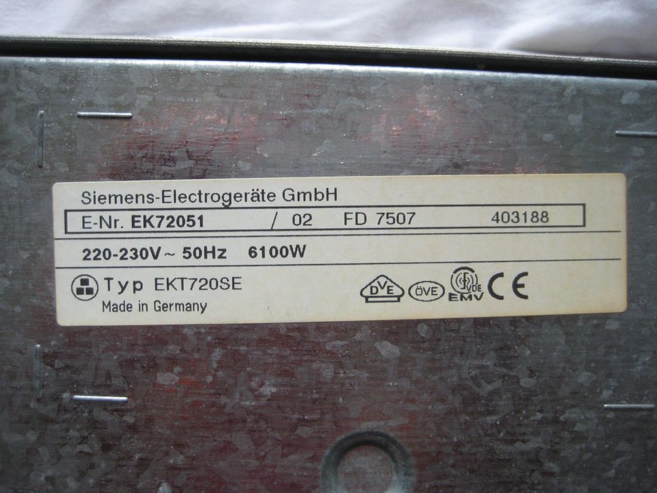 Siemens Ceranfeld EK 72051 in Dietenhofen