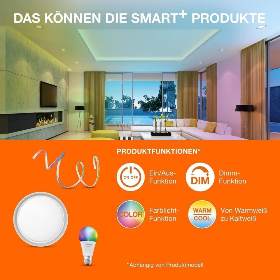 LEDVANCE SMART+ WiFi LED Planon Plus RGBTW Panelleuchte 18W dimmb in Essen