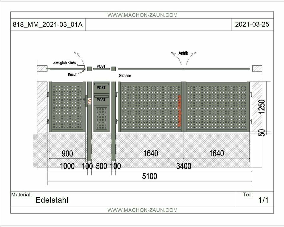 180 Edelstahltor Gartentor Edelstahl V2A Zaun Tor Fenstergitter in Dortmund