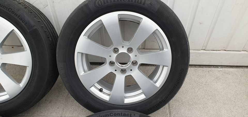 Alufelgen MB C Klasse W204 mit Continental 205/55R16 ca. 5mm in Fellbach