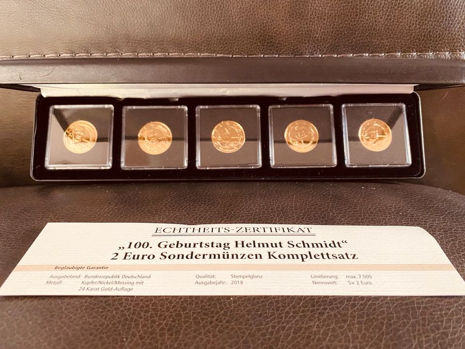 2 Euro Sondermünzen Komplettsatz „100. Geburtstag Helmut Schmidt“ in Wuppertal