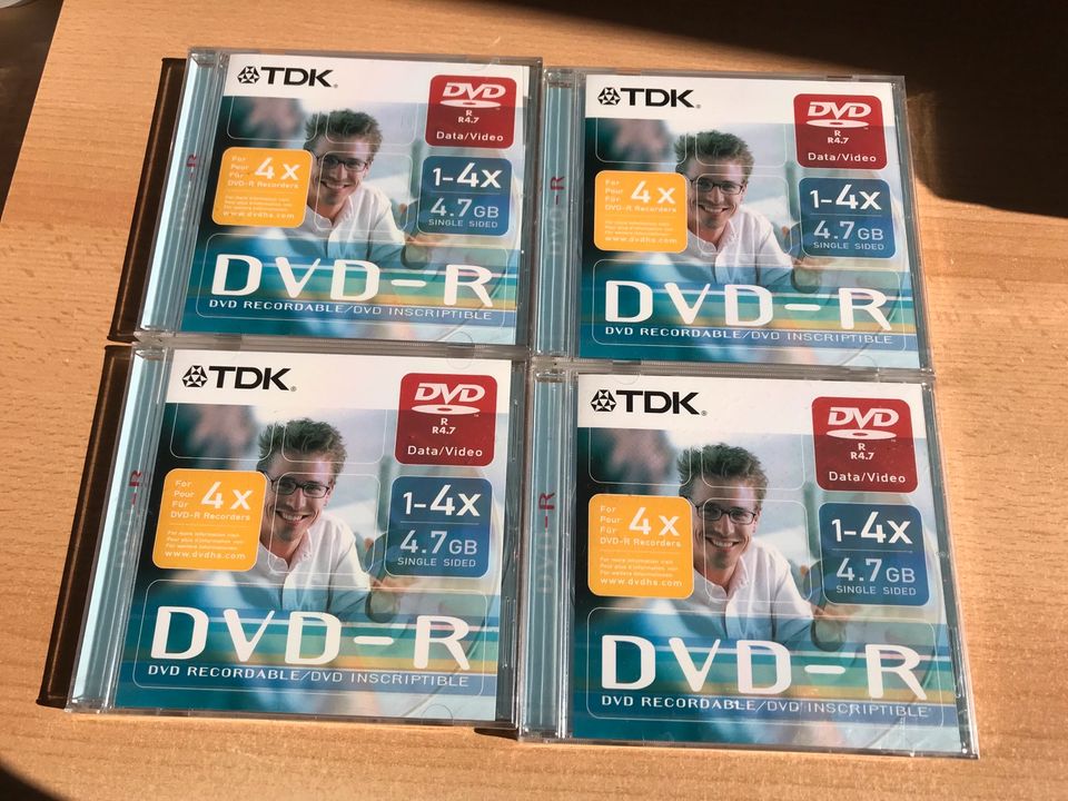 4 Rohlinge, dvd-r, TDK, 4,7 gb, 1-4x, originalverpackt in Hamburg