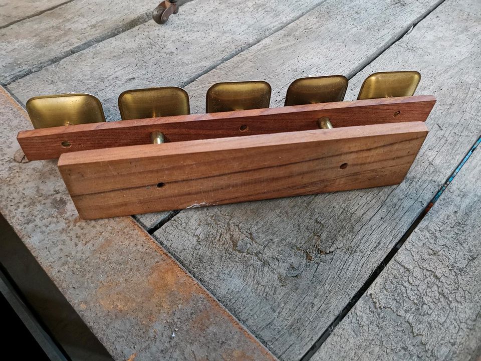 Leuchter Kerzenleuchter Midcentury Kerzenständer Teak Messing in Hessisch Oldendorf