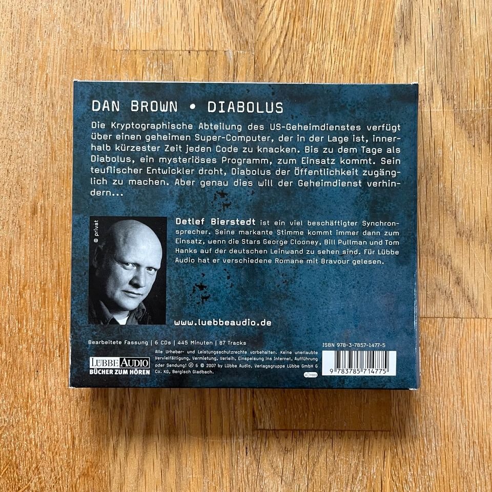 Hörbuch - Dan Brown - Diabolus - 6 CDs - Sehr guter Zustand in München