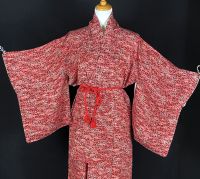 Vintage Antik Sommer Kimono 100% Seide Rost-Brau Rot Japan Friedrichshain-Kreuzberg - Friedrichshain Vorschau