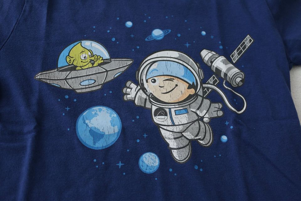 ZDF Mainzelmännchen Astronaut T-Shirt Gr. 128 blau in Weil der Stadt