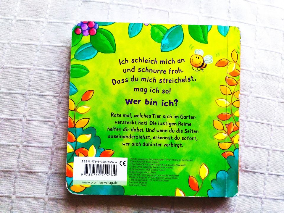 sehr gut erh. Kinderbuch "Wer versteckt sich im Garten?" Brunnen in Dresden