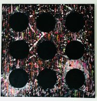 „Black circles“ Acrylbild auf 3D-Leinwand, 1x1 m, bunt, Quadrat Nordrhein-Westfalen - Krefeld Vorschau