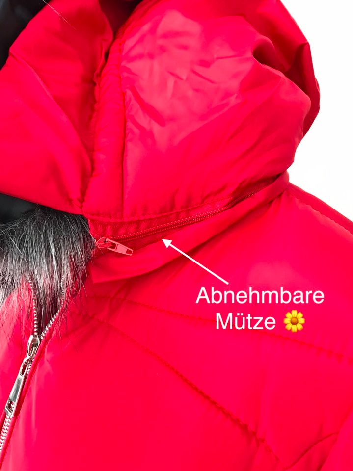 Rote Winter-Jacke mit Kunstfell - Garoff - Gr. S/ 36 - NP 150€ in Berlin