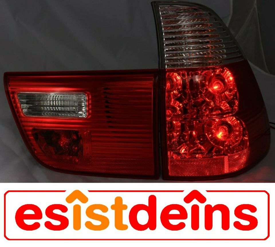 BMW X5 Rückleuchten Set Typ E53 Mod. Bj. 8/99-10/03 Rot-Weiß in Quickborn