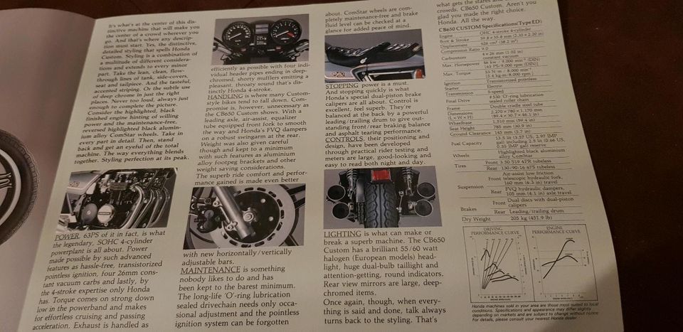 Honda CB650SC Prospekt original top Zustand CB 650SC selten in Schloß Holte-Stukenbrock