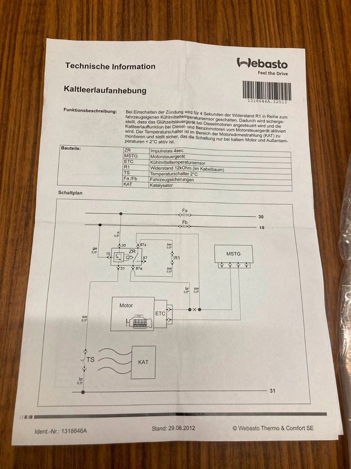 Kaltleerlaufanhebung Webasto 1318645A Jeep Grand Cherokee 3.0 CRD in Euskirchen