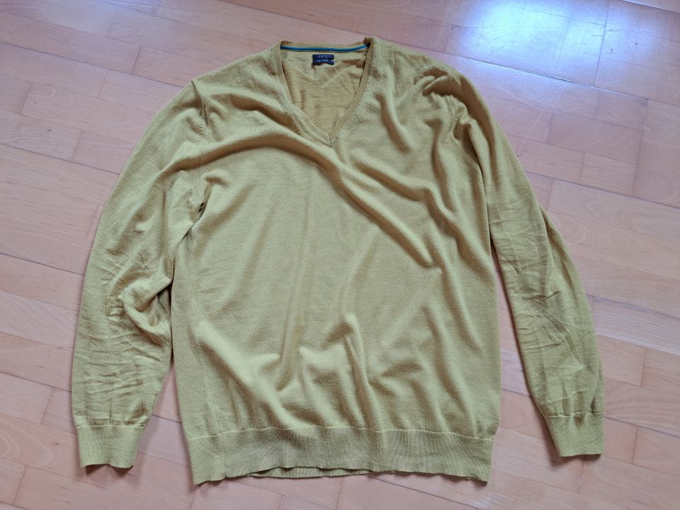 Esprit Merino V-Neck Pullover Pulli Gr. XXL ca. 54 senfgelf okker in Beverungen