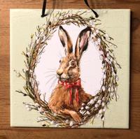 Deko-Bild, Osterhase mit roter Schleife, Hase, Ostern Niedersachsen - Goslar Vorschau
