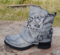 Damen Stiefeletten Biker Boots mit Nieten - Grau Gr. 36 NEU Rheinland-Pfalz - Edenkoben Vorschau