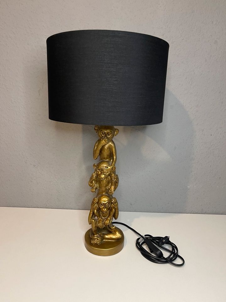 Affenlampe Gold - Tischleuchte Wise Monkeys (Neupreis 87,99€) in Wuppertal