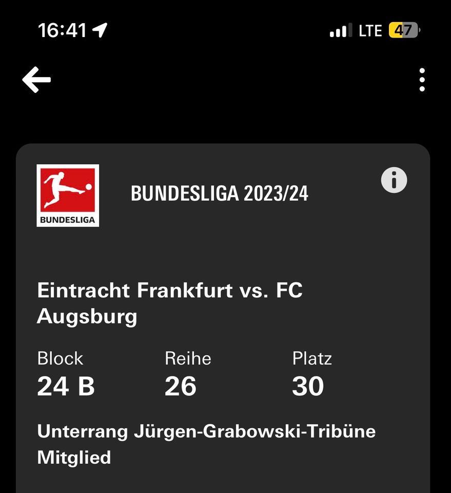 1 Ticket Frankfurt Augsburg in Lahnstein